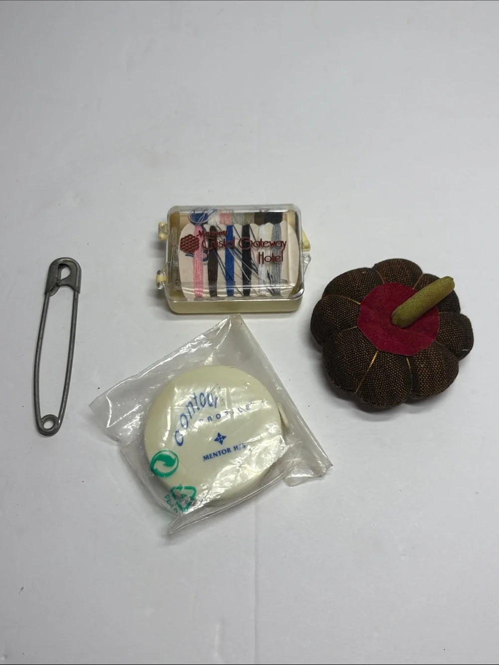 Sewing Kit Set with Brown Pumpkin Pincushion